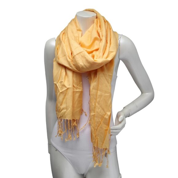 Bijoux Terner Scarf Pashmina Style Wrap Yellow Tassel Casual Shawl - Picture 4 of 4